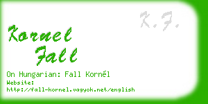 kornel fall business card